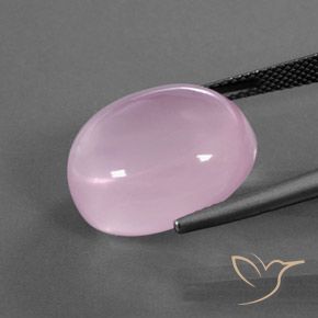 Cuarzo rosa Rosado Bubblegum natural de 17.98 ct, Ovalada, Transparente