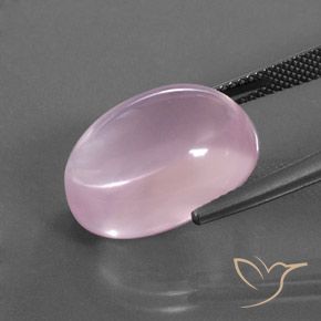 Cuarzo rosa Rosado claro natural de 16.91 ct, Ovalada, Transparente