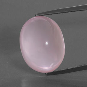 Cuarzo Rosa Rosado Bubblegum natural de 14.89 ct, Corte Óvalo, Transparente