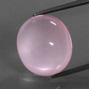 Cuarzo rosa rosa natural de 14,59 ct, corte óvalo, transparente
