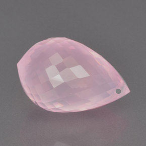 Cuarzo rosa rosa natural de 16,26 ct, briolette, transparente