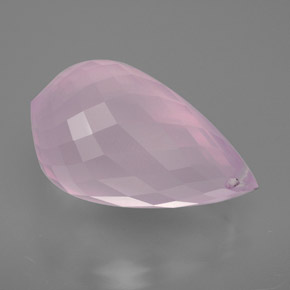 Cuarzo rosa rosa natural de 13,07 ct, briolette, transparente
