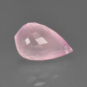 Cuarzo Rosa Rosado rosa medio natural de 12.76 ct, Corte Briolette, Transparente