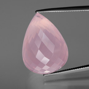 Cuarzo rosa rosa natural de 49,05 ct, briolette, transparente