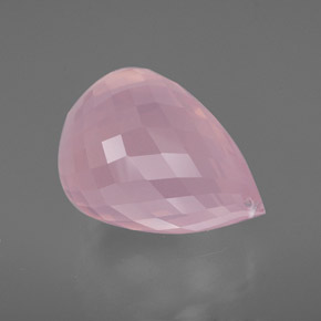 Cuarzo rosa rosa natural de 49,05 ct, briolette, transparente