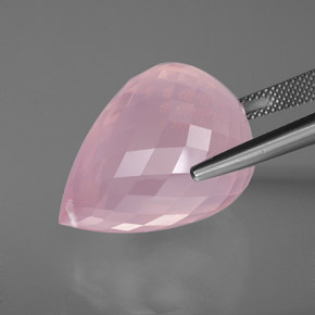 Cuarzo rosa rosa natural de 49,05 ct, briolette, transparente