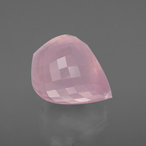 Cuarzo rosa rosa natural de 37,97 ct, briolette, transparente