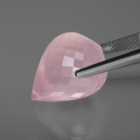Cuarzo rosa rosa natural de 37,97 ct, briolette, transparente