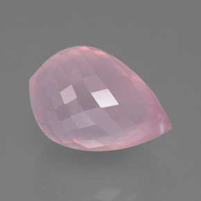 Cuarzo rosa rosa natural de 33,95 ct, briolette, transparente