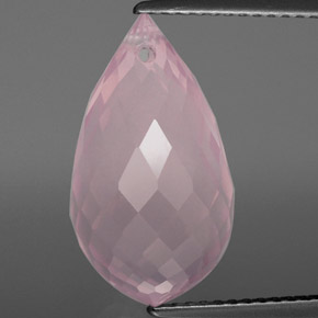 Cuarzo Rosa Rosa rosado natural de 9.33 ct, Corte Briolette, Transparente