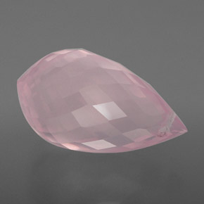 Cuarzo Rosa Rosa rosado natural de 9.33 ct, Corte Briolette, Transparente