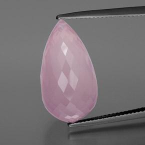 Cuarzo rosa rosa natural de 18,89 ct, briolette, transparente