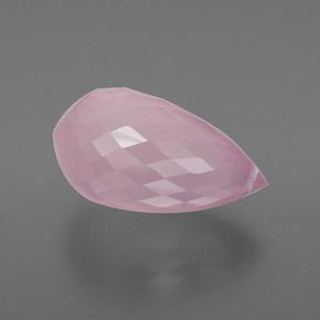 Cuarzo rosa rosa natural de 18,89 ct, briolette, transparente