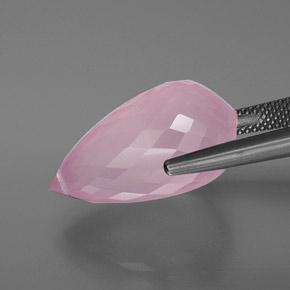 Cuarzo rosa rosa natural de 18,89 ct, briolette, transparente