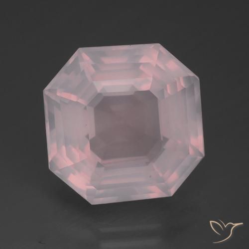 15.10ct Natural Rosado medio Cuarzo rosa, corte esmeralda, Transparente