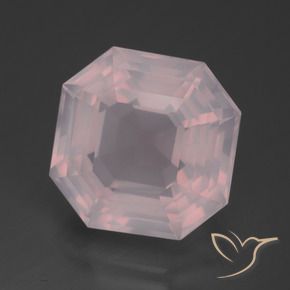 Cuarzo rosa Rosado medio natural de 15.10 ct, Corte Octágono / Esmeralda, Transparente