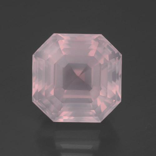 Cuarzo rosa rosa natural de 14,17 ct, corte esmeralda, transparente