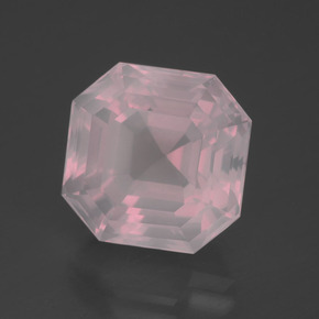 Cuarzo rosa rosa natural de 14,17 ct, corte esmeralda, transparente