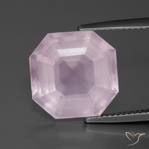 9.30ct Natural Rosado Bubblegum Cuarzo rosa, corte esmeralda, Transparente