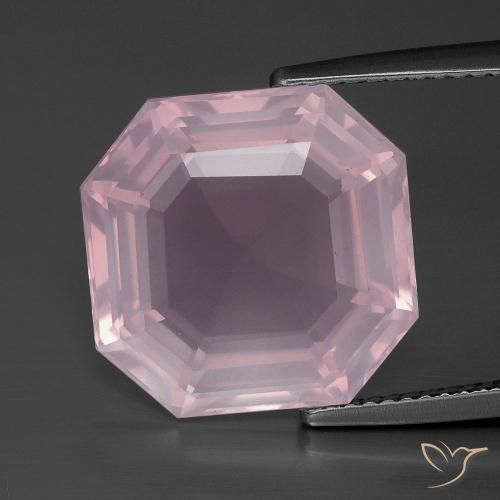 11.52ct Natural Rosado Bubblegum Cuarzo rosa, corte esmeralda, Transparente