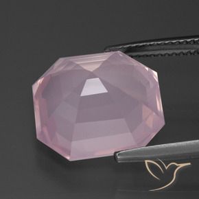 Cuarzo rosa Rosado Bubblegum natural de 11.52 ct, Corte Octágono / Esmeralda, Transparente