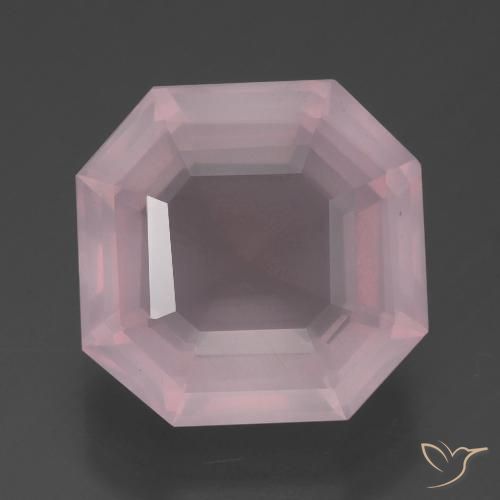 7.43ct Natural Rosado rosa medio Cuarzo rosa, corte esmeralda, Transparente