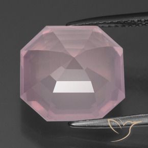 Cuarzo rosa Rosado rosa medio natural de 7.43 ct, Corte Octágono / Esmeralda, Transparente
