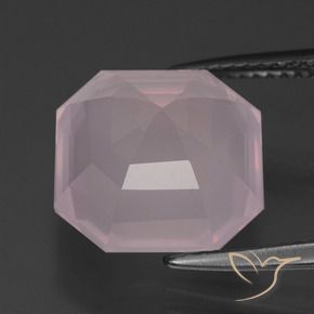 Cuarzo rosa Rosado claro natural de 7.79 ct, Corte Octágono / Esmeralda, Transparente