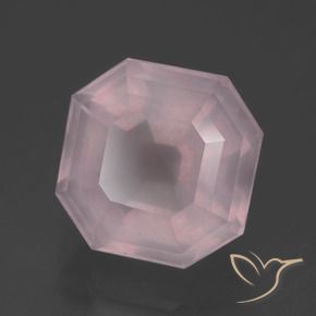 Cuarzo rosa Rosado Bubblegum natural de 6.46 ct, Corte Octágono / Esmeralda, Transparente