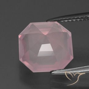 Cuarzo rosa Rosa rosado natural de 5.41 ct, Corte Octágono / Esmeralda, Transparente