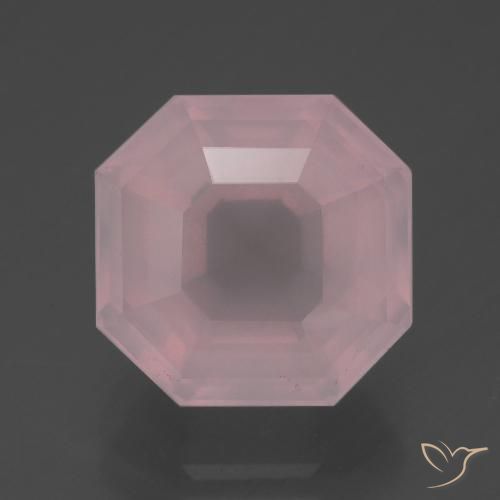 6.76ct Natural Rosado rosa medio Cuarzo rosa, corte esmeralda, Transparente