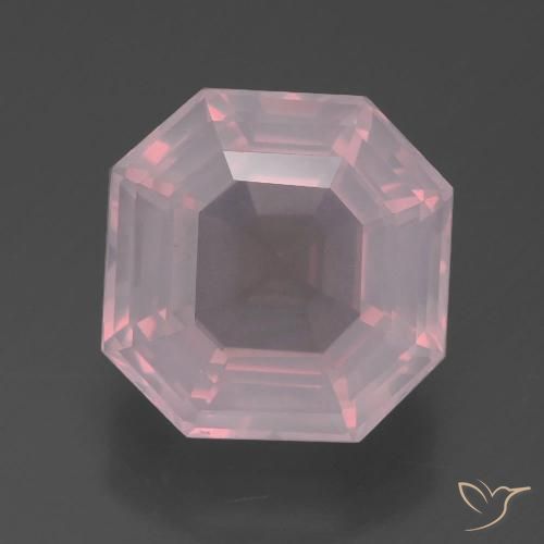 6.10ct Natural Rosado claro Cuarzo rosa, corte esmeralda, Transparente