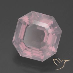 Cuarzo rosa Rosado claro natural de 6.10 ct, Corte Octágono / Esmeralda, Transparente