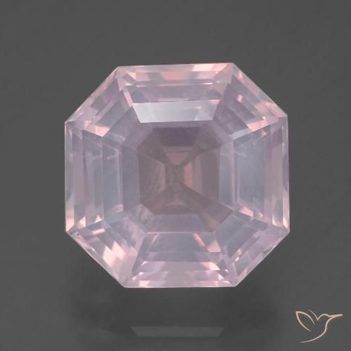 6.74ct Natural Rosado claro Cuarzo rosa, corte esmeralda, Transparente