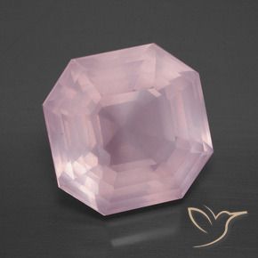 Cuarzo rosa Rosado claro natural de 8.75 ct, Corte Octágono / Esmeralda, Transparente