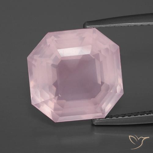 8.20ct Natural Rosado claro Cuarzo rosa, corte esmeralda, Transparente