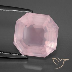 Cuarzo rosa Rosado claro natural de 8.20 ct, Corte Octágono / Esmeralda, Transparente