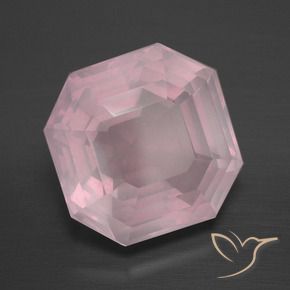 Cuarzo rosa Rosado rosa medio natural de 8.97 ct, Corte Octágono / Esmeralda, Transparente