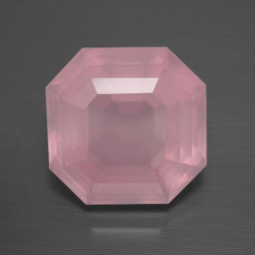 Cuarzo rosa rosa natural de 8,04 ct, corte esmeralda, transparente