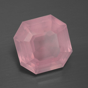 Cuarzo rosa rosa natural de 8,04 ct, corte esmeralda, transparente