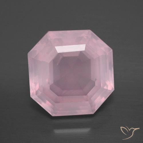 8.87ct Natural Rosado rosa medio Cuarzo rosa, corte esmeralda, Transparente