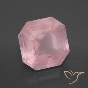 Cuarzo rosa Rosado rosa medio natural de 7.36 ct, Corte Octágono / Esmeralda, Transparente