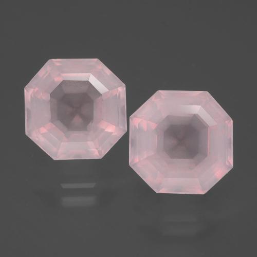 Gemas de cuarzo rosa rosa natural de 9,21 ct, corte esmeralda, transparente