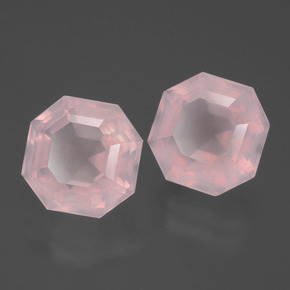 Gemas de cuarzo rosa rosa natural de 9,21 ct, corte esmeralda, transparente