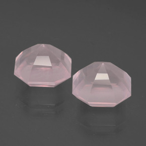 Gemas de cuarzo rosa rosa natural de 9,21 ct, corte esmeralda, transparente