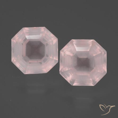 9.36ctw Natural Rosado claro Cuarzo rosa, corte esmeralda, Transparente