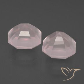 Gemas de Cuarzo rosa Rosado claro natural de 9.36 ct, Corte Octágono / Esmeralda, Transparente