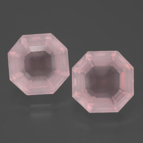 Gemas de cuarzo rosa rosa natural de 11,30 ct, corte esmeralda, transparente