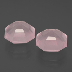 Gemas de cuarzo rosa rosa natural de 11,30 ct, corte esmeralda, transparente
