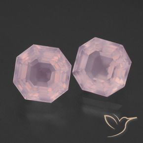 Gemas de cuarzo rosa rosa natural de 8,91 ct, corte esmeralda, transparente